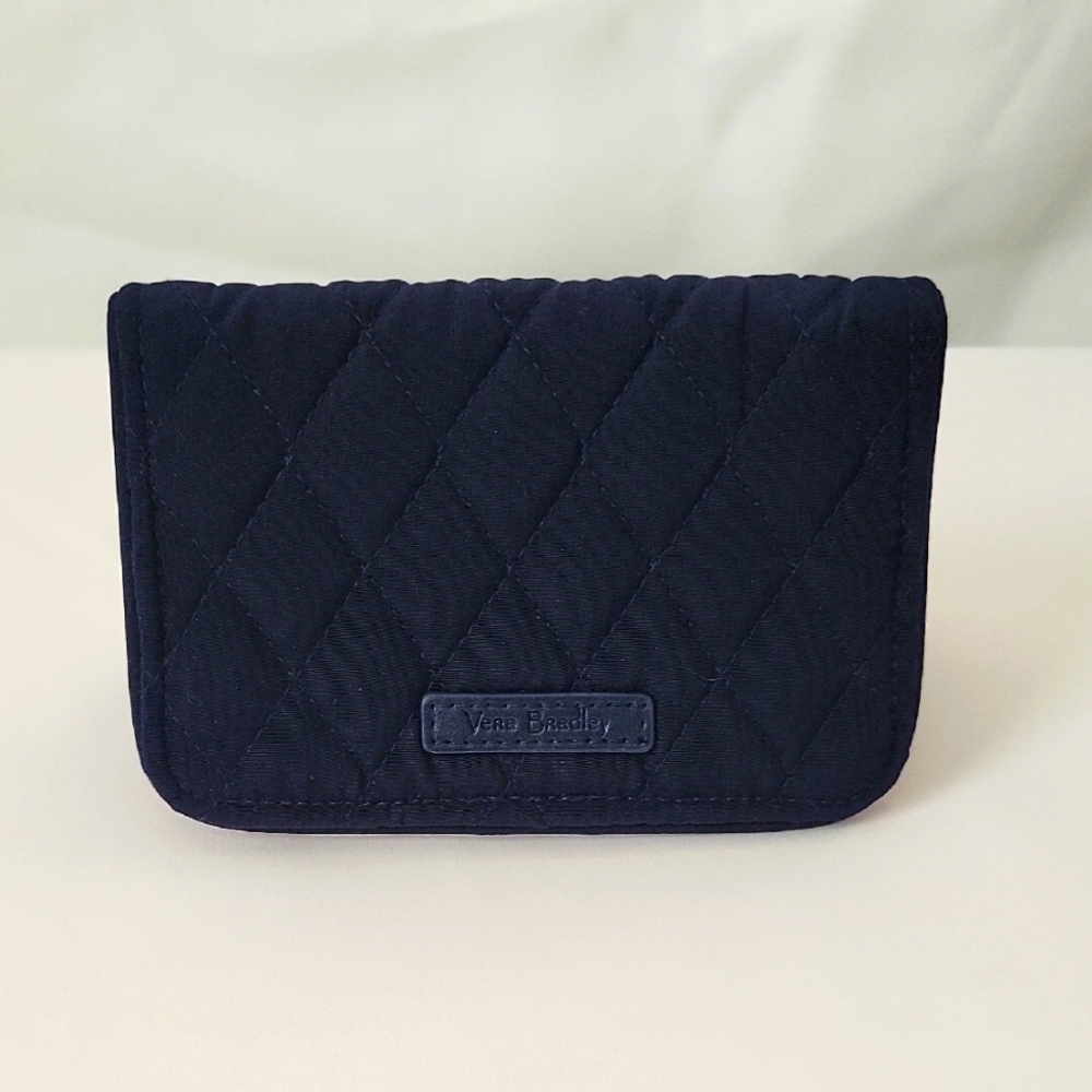 Vera Bradley Blue Wallet with Textured Fabric and Quilted Design